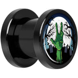 Cemetery Zombie Hand Halloween Black Anodized Plug Set 0G
