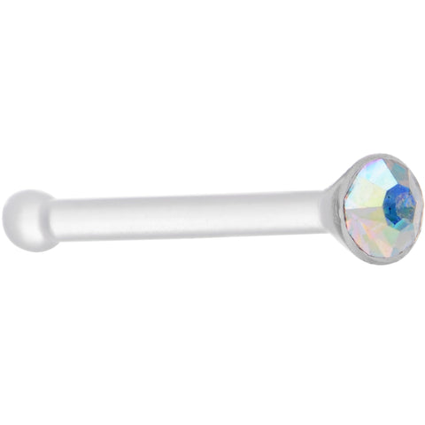 20G 1/4 Aurora Gem Stud Acrylic Nose Bone