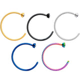 20G 3/8 Clear Gem Rainbow Pack Set of 5 Twisted Nose Hoop Rings