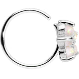 20G Clear CZ White Faux Opal Seamless Circular Ring