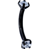 5/16 Clear CZ Gem Black PVD Bling Bling Curved Eyebrow Ring