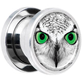 Black White Owl Steel Screw Fit Plug Set 00G
