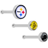 20G Licensed NFL Pittsburgh Steelers Logo Nose Bone 3 Pack Set