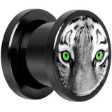 Black White Tiger Eyes Black Anodized Screw Fit Plug Set 00G