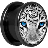 Black White Leopard Eyes Black Anodized Screw Fit Plug Set 5/8