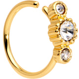 20G Clear CZ Gold Tone Fashion Fusion Seamless Circular Ring