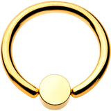 14G 3/8 Clear Gem 4mm Disc Gold IP BCR Captive Ring