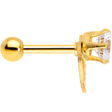 Clear CZ Gem Gold Tone IP Valentine Heart Cartilage Tragus Piercing