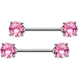 14G 9/16 Multi Color Gem Fun Barbell Nipple Ring Pack Set of 6