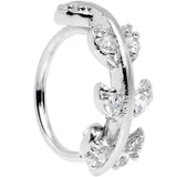 18G Clear CZ Gem Leafy Seamless Circular Ring