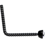 Clear 2mm Gem Inlay Black So Twisted L Shaped Nose Ring