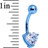 Clear Cubic Zirconia Gem Multicolor Heart Belly Ring Set of 5