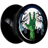 Cemetery Zombie Hand Halloween Black Acrylic Plug Set Available Sizes 0G to 20mm