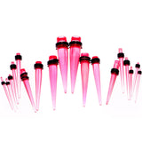9 Piece Pink Acrylic Ear Stretching Kit Set of 2