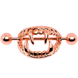 14G 5/8 Rose Gold Tone Fearsome Fangs Nipple Shield Set