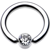 10G 1/2 Clear Gem 5mm Disc BCR Captive Ring