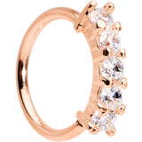 18G 5/16 Clear CZ Rose Gold IP Quintet Seamless Circular Ring