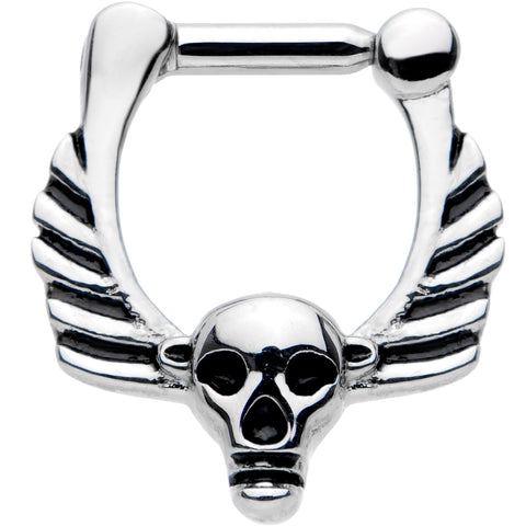 14G 1/4 Scare Em All Wicked Halloween Skull Septum Clicker