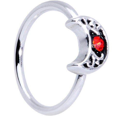20G 5/16 Red Gem Crescent Moon Seamless Circular Ring
