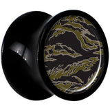 Black Acrylic Tiger Camo Print Saddle Plug Set 0G