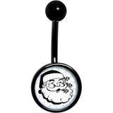 Christmas Retro Santa Ho Ho Ho Black Belly Ring