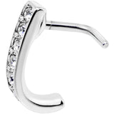 18G Clear CZ Sleek Faux Hoop L Shaped Nose Ring