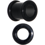 0G Flexible Black Silicone Double Flare Tunnel Plug Set