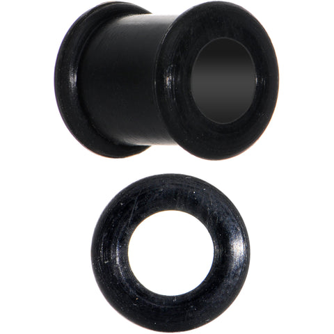 0G Flexible Black Silicone Double Flare Tunnel Plug Set