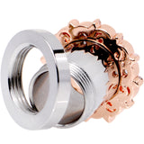 00G Clear Gem Flowering Frame Screw Fit Tunnel Plug Set