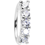 20G 5/16 Clear CZ Quintet Seamless Circular Ring