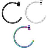 20G 5/16 Rainbow Pack Set of 3 Twisted Nose Hoop Rings