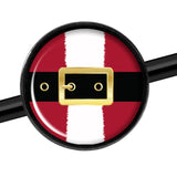 14G Christmas Santa Suit Black Industrial Barbell 37mm