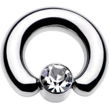 2G 9/16 Clear Gem 8mm Disc BCR Captive Ring