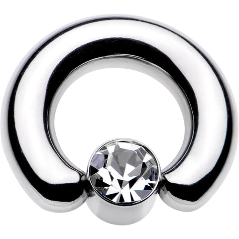 2G 9/16 Clear Gem 8mm Disc BCR Captive Ring