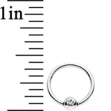 20G 5/16 Clear CZ Gem Steel 3mm Ball BCR Captive Ring