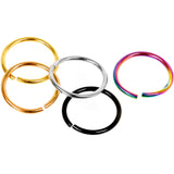 20G 5/16 Multi Color Seamless Circular Ring Set of 5