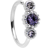 5/16 Purple CZ Gem Fashion Fusion Seamless Circular Ring