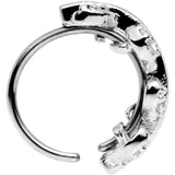 20G Clear CZ Gem Leafy Seamless Circular Ring