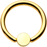 14G 3/8 White 4mm Faux Opal Gold IP Disc BCR Captive Ring