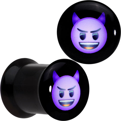 0G Licensed Purple Devil emoji Acrylic Double Flare Plug Set