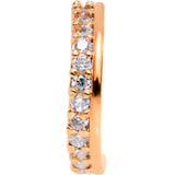 18G Clear CZ Gem Rose Gold Tone Sleek Seamless Circular Ring