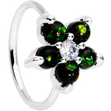 20G 5/16 Clear CZ Green Faux Opal Seamless Circular Ring