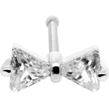 20G 1/4 Clear CZ Gem Bow Tie Formal Nose Bone