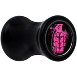 Black Acrylic Pink Grenade Saddle Plug Set 4G