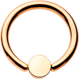 14G 3/8 White Faux Opal Rose Gold IP BCR Captive Ring