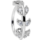18G Clear CZ Gem Leafy Seamless Circular Ring