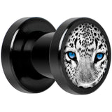 Black White Leopard Eyes Black Anodized Screw Fit Plug Set 2G