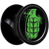 Black Acrylic Green Grenade Saddle Plug Set 1/2