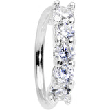 18G 5/16 Clear CZ Quintet Seamless Circular Ring