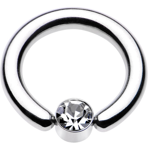 8G 1/2 Clear Gem 5mm Disc BCR Captive Ring